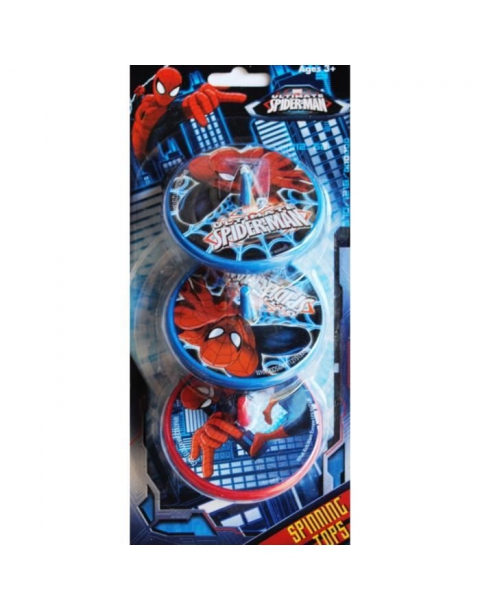 PEONZA DE SPIDERMAN DE PLASTICO. BLISTER CON 3 UNIDADES.