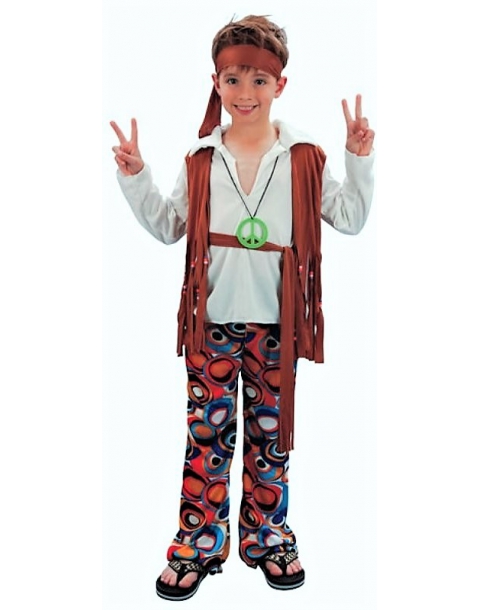 DISFRAZ DE TRAJE DE HIPPIE. TALLA 1 DE 4 A 6 AÑOS.