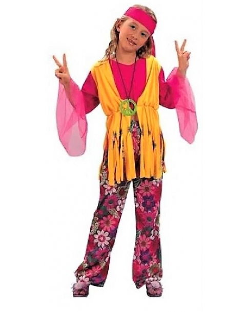 DISFRAZ DE TRAJE DE HIPPIE. TALLA 1 DE 4 A 6 AÑOS.