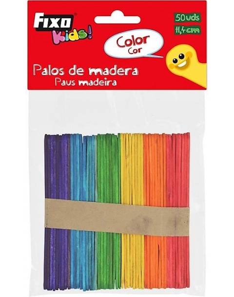 PALILLOS POLOS PLANOS COLORES 50UU FINO