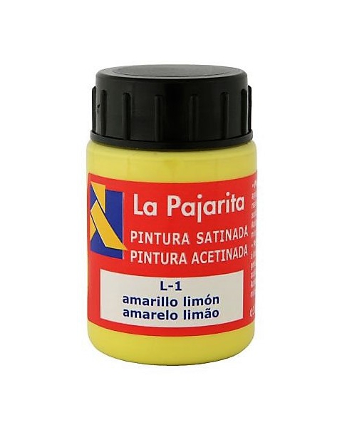 PINTURA A BASE DE LATEX COLOR AMARILLO LIMON. BOTE DE 35ML LA PAJARITA.