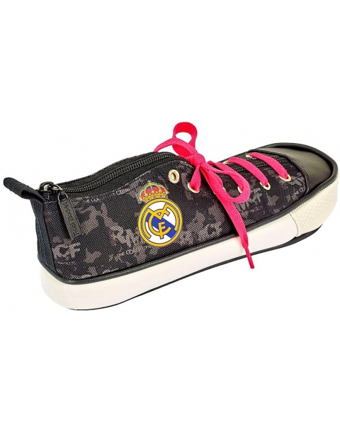 PORTATODO DE 1 CREMALLERA DEL REAL MADRID CON FORMA DE BOTA. 811924830 SAFTA. PRODUCTO ORIGINAL