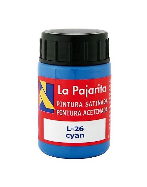 PINTURA BASE DE LATEX COLOR CYAN. BOTE DE 35ML LA PAJARITA.