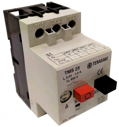 INTERRUPTOR GUARDAMOTORES TMS 25 0.63 1.0A. 690V. TERASAKI 035/003.