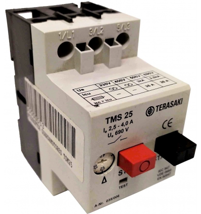 INTERRUPTOR GUARDAMOTORES TMS 25 - 2.5 - 4.0A. 690V. TERASAKI 035/006.