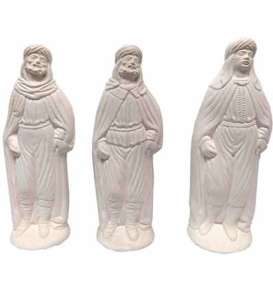 FIGURAS DE LOS REYES MAGOS 3 UNIDADES DE 16CM. CADA UNA. PARA EL BELEN. DE ESCAYOLA PARA PINTARLAS.