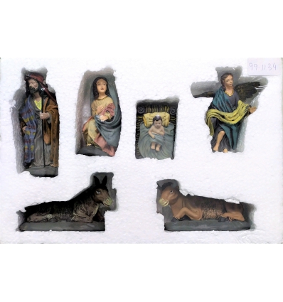 FIGURAS DE NACIMIENTO PARA BELEN EN BLISTER DE 6 PIEZAS. DE 15CM APROX. 28000B.