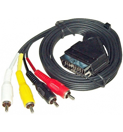 CABLE PARA AUDIO DE 1.5M CON EUROCONECTOR MACHO PASA A 4 RCA MACHOS. EDC 2-0610.