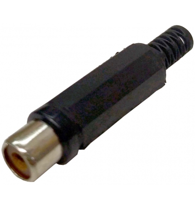 CONECTOR AEREO PARA AUDIO O VIDEO RCA HEMBRA COLOR NEGRO.