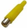 CONECTOR AEREO PARA AUDIO O VIDEO RCA HEMBRA COLOR AMARILLO.