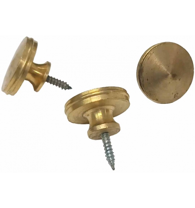 TIRADOR POMO TORNEADO DE 25MM. DE METAL DORADO DE LATON CON ROSCA