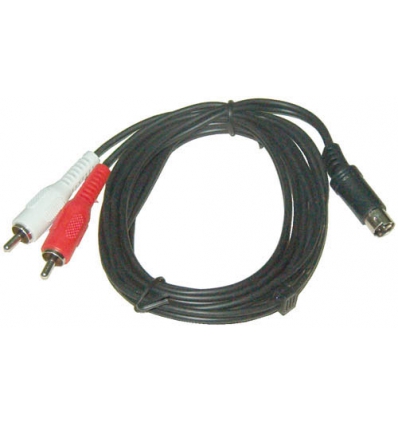 CABLE DE CONEXION DE SVHS DE 4 PINES A  2 RCA MACHO CABLE DE 2MTS. MARCA EDC 22-0787