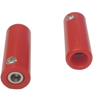 CONECTOR CLAVIJA DE BANANA HEMBRA ROJA DE 4MM. DE TORNILLO