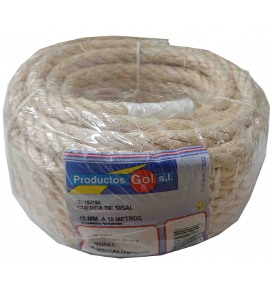 CUERDA DE SISAL DE FIBRA NATURAL DE PITA DE Ø 10MM. Y 10MT. MARCA GOL MODELO 162193