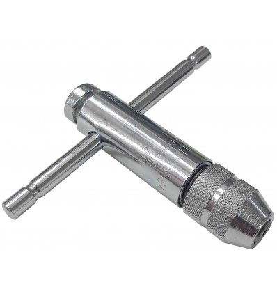 GIRAMACHOS MANUAL CON CARRACA CON MANGO EN T AJUSTABLE M3-M8 3MM-8MM DE ROSCA METRICA. MARCA STANLEY 5594