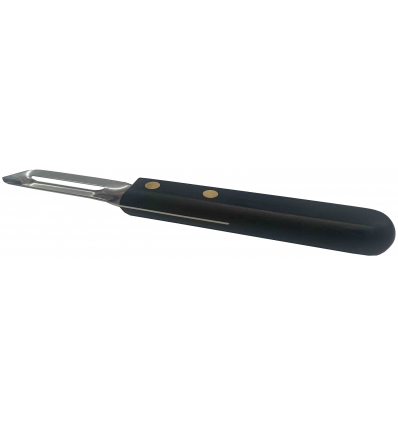 PELADOR CUCHILLO DE 6CM DE HOJA INOXIDABLE CON MANGO DE POLIOXIMETILENO NEGRO DE 3 CLAVELES 00900