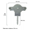 POLEA PARA TENDEDERO METALICA DEL Nº 4 CON TIRAFONDOS