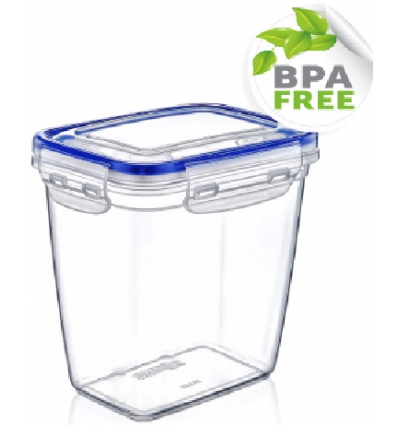 FIAMBRERA HERMETICA RECTANGULAR PROFUNDA DE 2100ML. DE PLASTICO DE ALTA CALIDAD