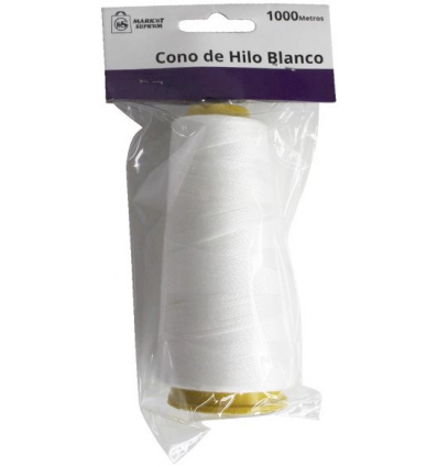 CONO DE HILO BLANCO DE 1000 METROS DE  MARKET SUPREM 25757