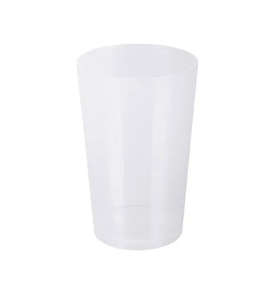 VASO DE CAÑA DE 280ML. REUTILIZABLE TRANSLUCIDO EN SET DE 4 UNIDADES MUY RESISTENTE DE JUYPAL E1355 FABRICADO EN ESPAÑA.