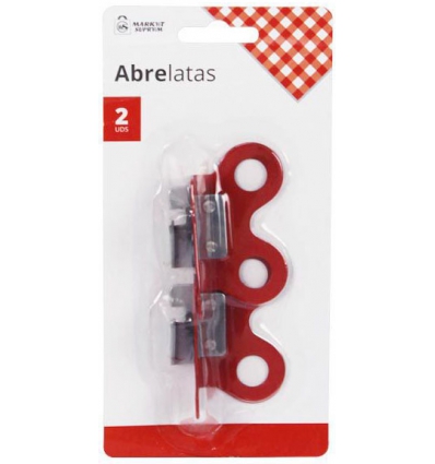 ABRELATAS DE MARIPOSA ROJO MANUAL EN PACK DE 2 UNIDADES DE MARKET SUPREM A9309