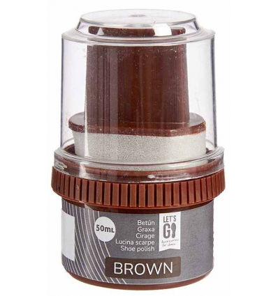 CREMA BETUN PARA CALZADO MARRON DE 50ML. CON APLICADOR ESPONJA DE AR HOME 87285.