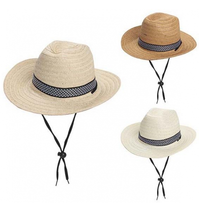 SOMBRERO IMITACION PAJA DE CABALLERO CON CINTA Y CORDON AJUSTABLE TALLA UNICA DE MARKET SUPREM A9453