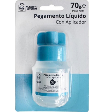 PEGAMENTO LIQUIDO TRANSPARENTE CON APLICADOR EN BOTE DE 70GR. DE MARKET SUPREM 26671