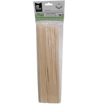 PALILLOS HIGIENICOS REDONDOS DE MADERA DE ABEDUL DE 30CM X Ø 0,25CM EN BLISTER DE 100 UNIDADES DE MAXI MADERA 4007