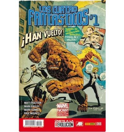 LOS 4 FANTASTICOS VOL 7 Nº 66 DE 166 PORTADA ALTERNATIVA ¡HAN VUELTO! DE PANINI MARVEL