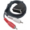 CABLE DE CONEXIONES TV 1 MACHO EUROCONECTOR A 2 RCA AUDIO Y 1,50 METROS DE CABLE DE EDC 2-0500.