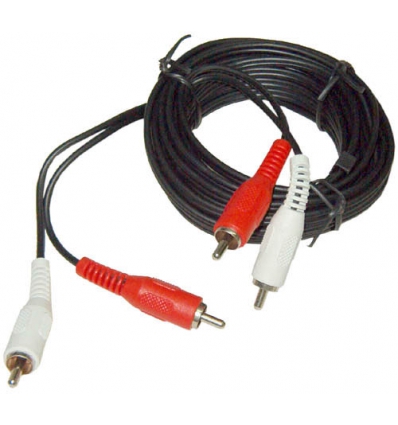 CABLE DE CONEXION DE AUDIO 2 RCA MACHO A 2 RCA MACHO Y 5 METROS DE CABLE.