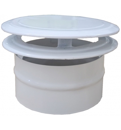 SOMBRERO DEFLECTOR DIFUSOR PARA VENTILACION CHIMENEA METALICO LACADO BLANCO Ø12CM DE 2 DISCOS PARA SALIDA DE HUMO Y RESPIRADERO