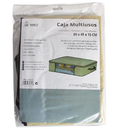 BOLSA EN FORMA DE CAJA MULTIUSOS GUARDA ROPA DE 80X45X15CM DE MARKET SUPREM A5870.