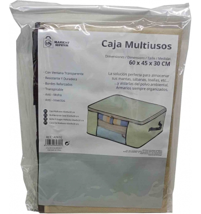 BOLSA EN FORMA DE CAJA MULTIUSOS GUARDA ROPA DE 60X45X30CM DE MARKET SUPREM A0692.