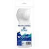 CUCHARA DE PLASTICO REUTILIZABLE DE 17,5CM PREMIUM BLANCA EN PACK DE 12 UNIDADES. DE SILVEX 1485.