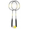 CONJUNTO DE 2 RAQUETAS DE BADMINTON DE 63CM + 1 PLUMA + 1 PELOTA TODO EN UNA RED DE SOLMAR 06103.