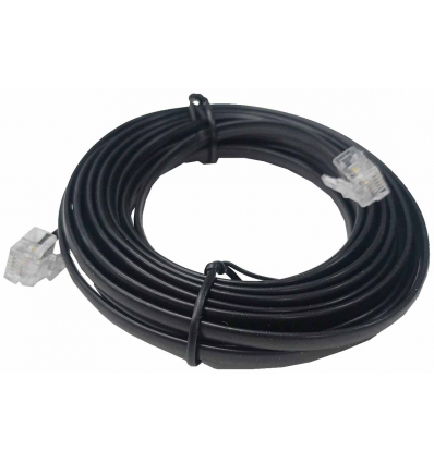 CABLE DE CONEXION TELEFONICA RJ11 NEGRO 6P4C DE 1 MACHO A 1 MACHO DE 5M. NIMO WIR017.