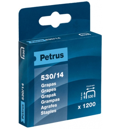 GRAPAS PETRUS 530/14 PARA CLAVADORA COBREADA EN CAJA DE 1200 UNIDADES DE PETRUS 77517.