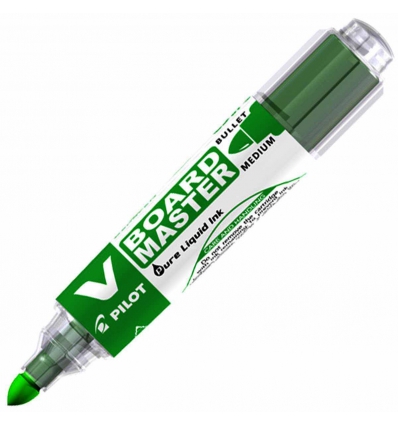 ROTULADOR PARA PIZARRA BLANCA PILOT V BOARD MASTER RECARGABLE DE COLOR VERDE Y DE TINTA LIQUIDA.