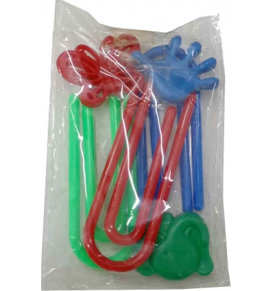 CLIPS GRANDES DE PLASTICO DE 6X2CM DE COLORES CON ADORNO EN SET DE 3 UNIDADES.