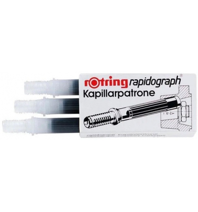 TINTA CHINA EN FRASCO DE 23CC NEGRA ROTRING RAPIDOGRAPH R 590517 EN CAJA DE 3 UNIDADES.