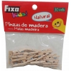 PINZA MINI DE LA ROPA EN MADERA NATURAL PARA MANUALIDADES EN BLISTER DE 30 UNIDADES DE FIXO 68 00 58 00.