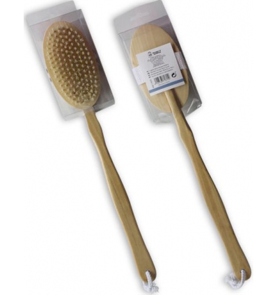 CEPILLO PARA BAÑO DUCHA DE 43CM DE MADERA CON MANGO DE MARKET SUPREM 71615. PRECIO POR UNIDAD.