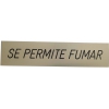 PLACA GRABADA ADHESIVA DE ALUMINIO DE SE PERMITE FUMAR. MEDIDAS 22X5CM.