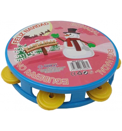 PANDERETA INFANTIL DE 14CM DE PLASTICO TODA MOTIVOS NAVIDEÑOS. DE NOVA 63029.