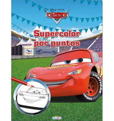 SUPERCOLOR POR PUNTOS CUENTO COLOREAR DE 48 HOJAS DE CARS. LIBRO DIVO LD0784.