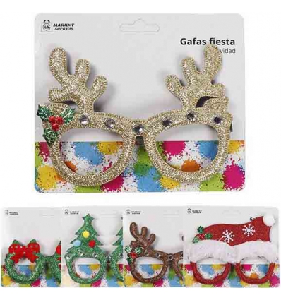 GAFAS PARA FIESTAS CON DISEÑOS NAVIDEÑOS DE 15X20CM. APROX. DE MARKET SUPREM A1065.