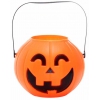 CALABAZA CUBO CLASICO DE PLASTICO DE 13X16CM. CON ASA PARA HALLOWEEN. DE MARKET SUPREM A9018.