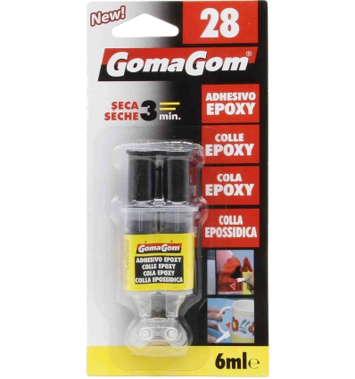 PEGAMENTO ADHESIVO EPOXY MEZCLA DE 6ML DE GOMAGOM 28.